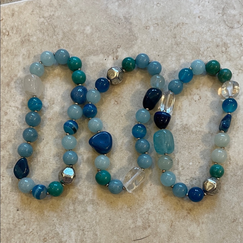 LOFT Turquoise and Navy Beaded Bracelet Set